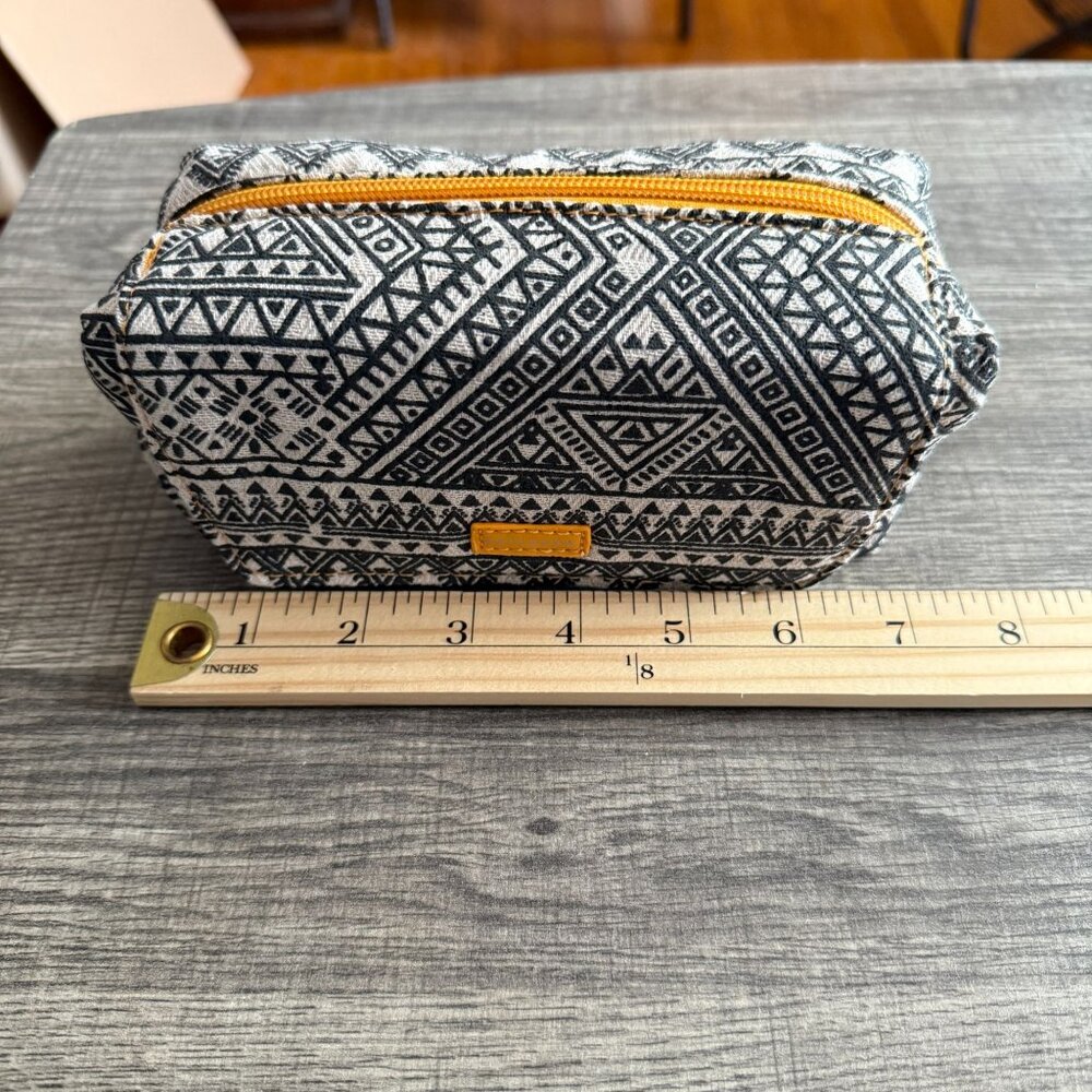 NWOT Silpada  Magnetic Makeup Bag Mirror Zipper Closure Tribal Geometric Enthnic - Picture 6 of 11